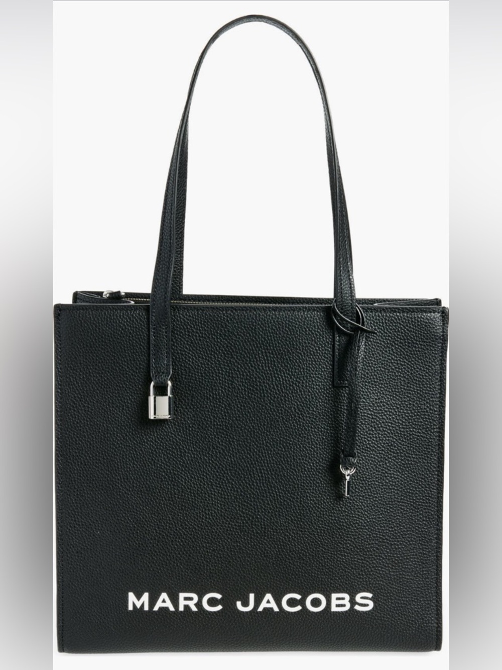 Marc Jacobs Black Grind Leather Logo Tote